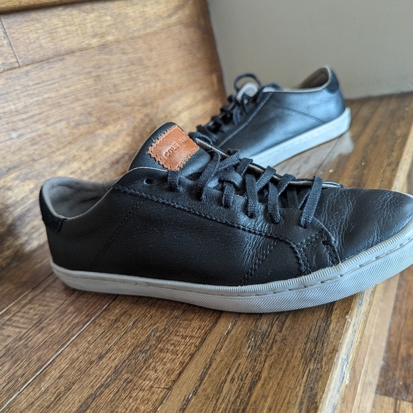 Cole Haan Margo BLACK Leather Athletic Athleisure Shoes Sneakers Women's Size 6B - Picture 6 of 14